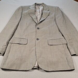 Baroni Couture Houndstooth‎ Blazer Silk & Wool Italian Sport Coat No Size Tag